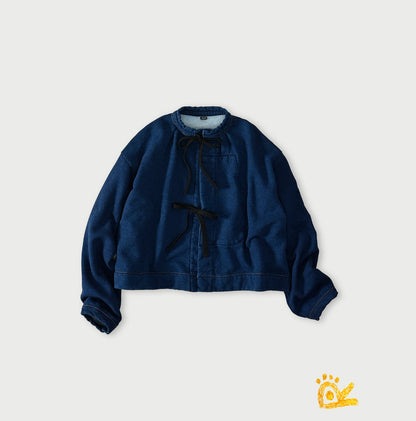 45R ONEONE Indigo Cotton Fleece Bolero