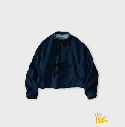 45R ONEONE Indigo Cotton Fleece Bolero