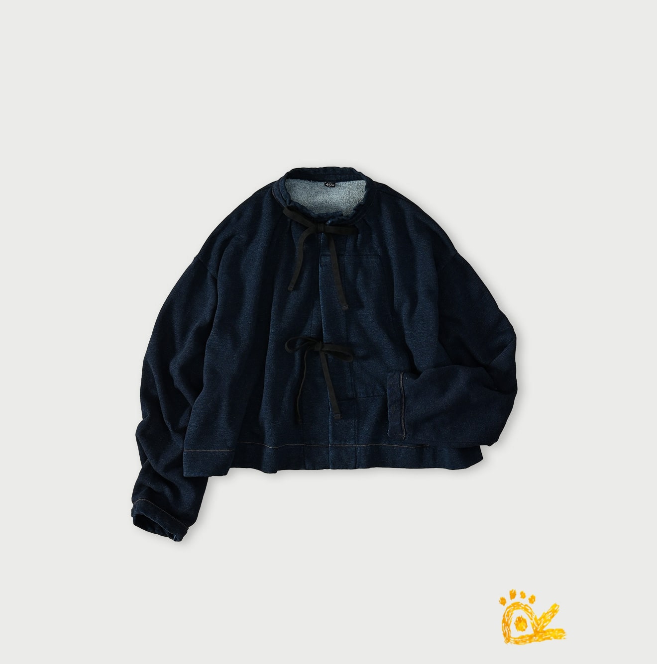 45R ONEONE Indigo Cotton Fleece Bolero