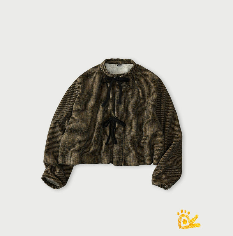 45R ONEONE Indigo Hickory Cotton Fleece Bolero