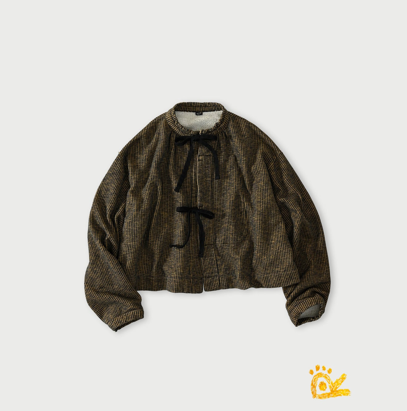 45R ONEONE Indigo Hickory Cotton Fleece Bolero