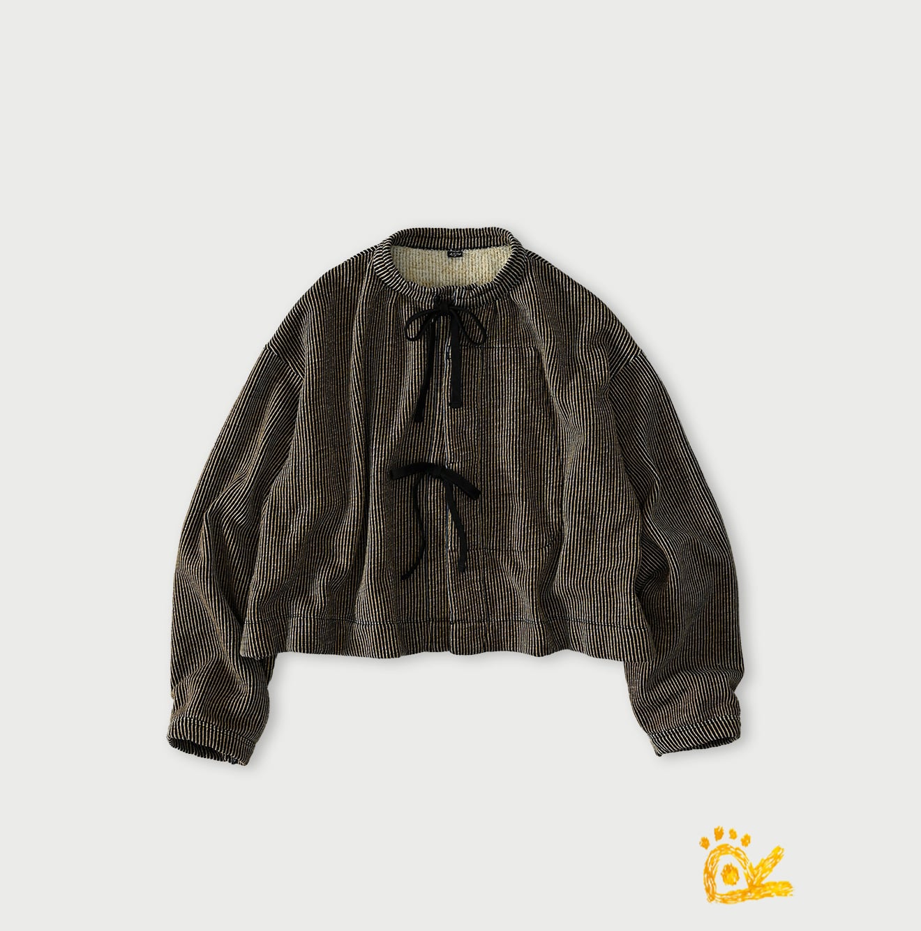 45R ONEONE Indigo Hickory Cotton Fleece Bolero