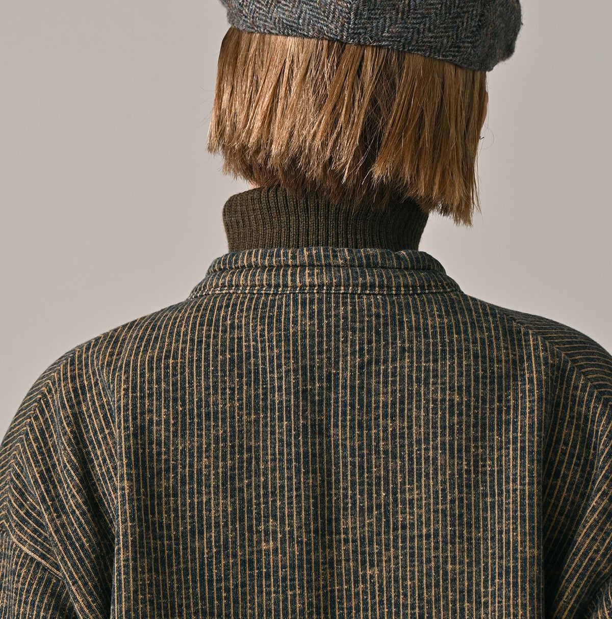 45R ONEONE Indigo Hickory Cotton Fleece Bolero