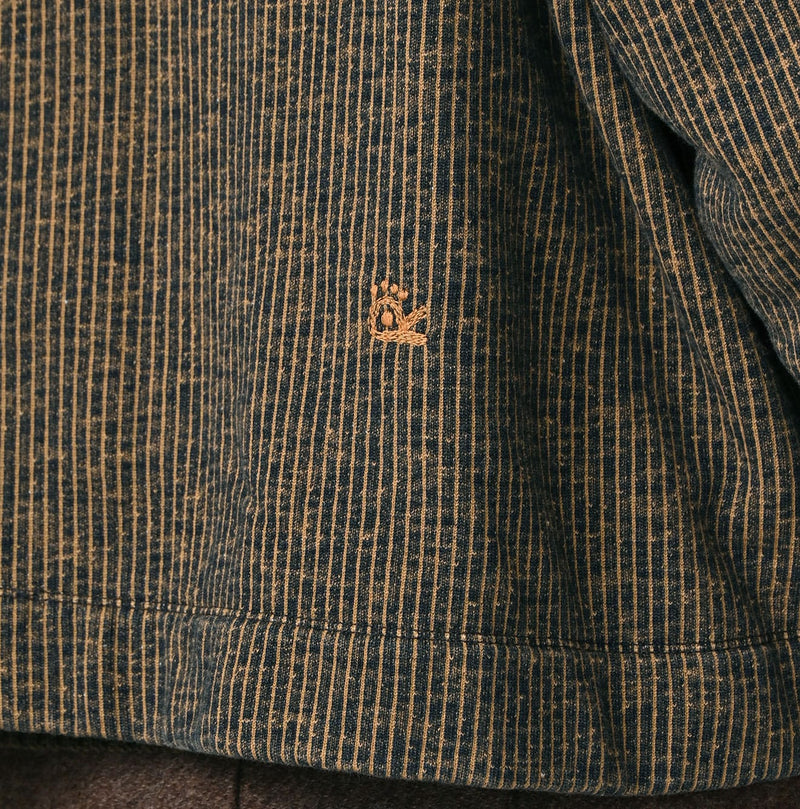 45R ONEONE Indigo Hickory Cotton Fleece Bolero