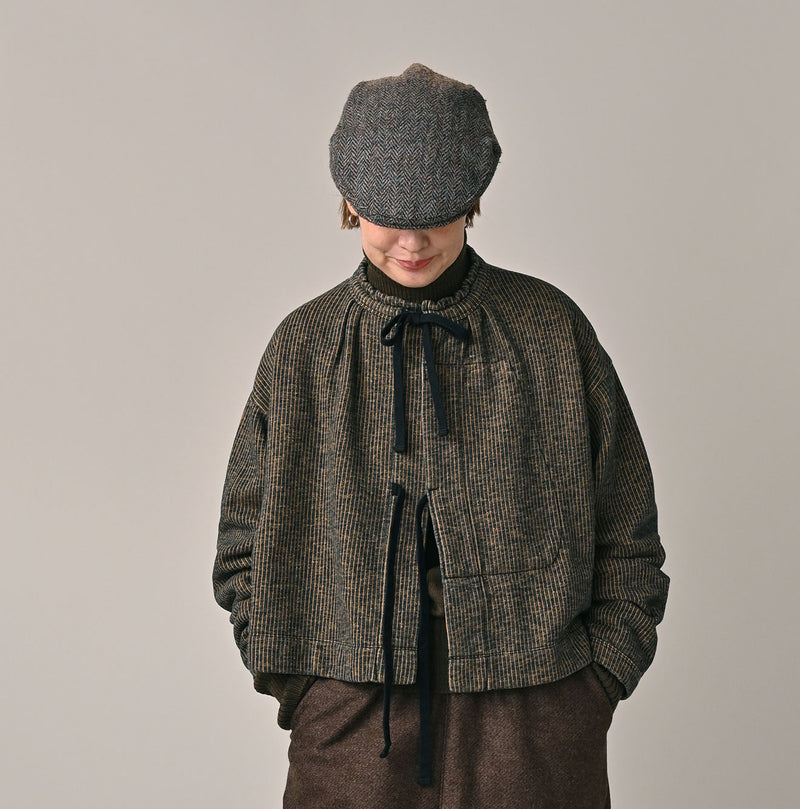 45R ONEONE Indigo Hickory Cotton Fleece Bolero