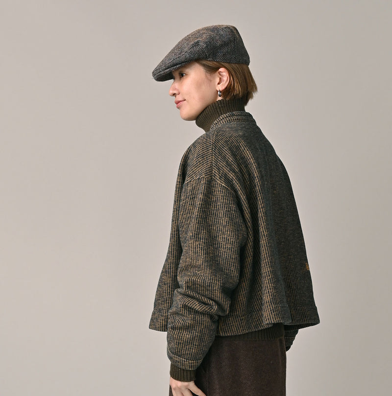 45R ONEONE Indigo Hickory Cotton Fleece Bolero