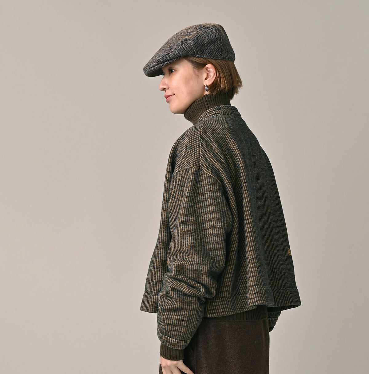 45R ONEONE Indigo Hickory Cotton Fleece Bolero