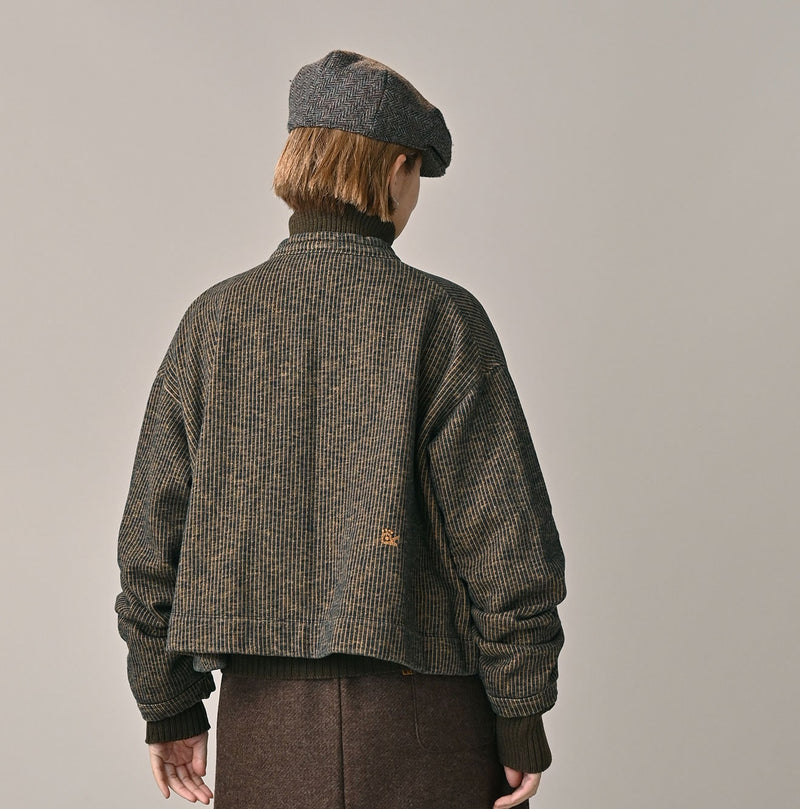 45R ONEONE Indigo Hickory Cotton Fleece Bolero