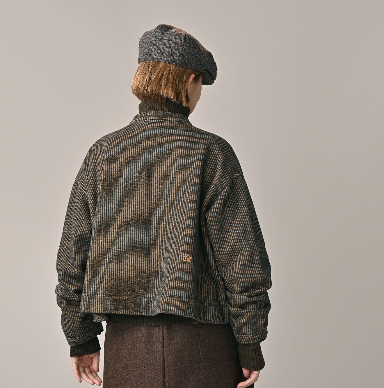 45R ONEONE Indigo Hickory Cotton Fleece Bolero