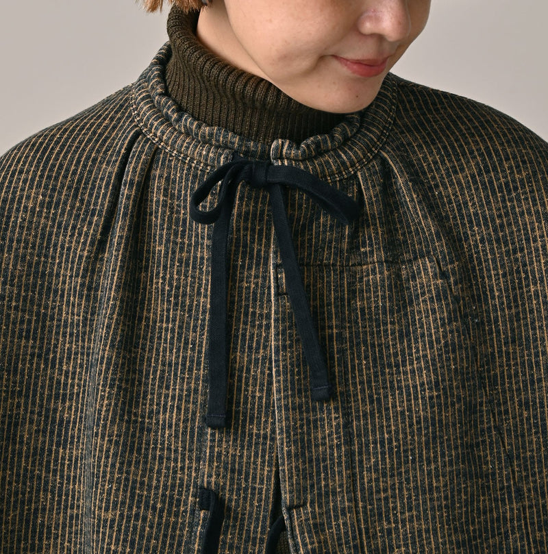 45R ONEONE Indigo Hickory Cotton Fleece Bolero