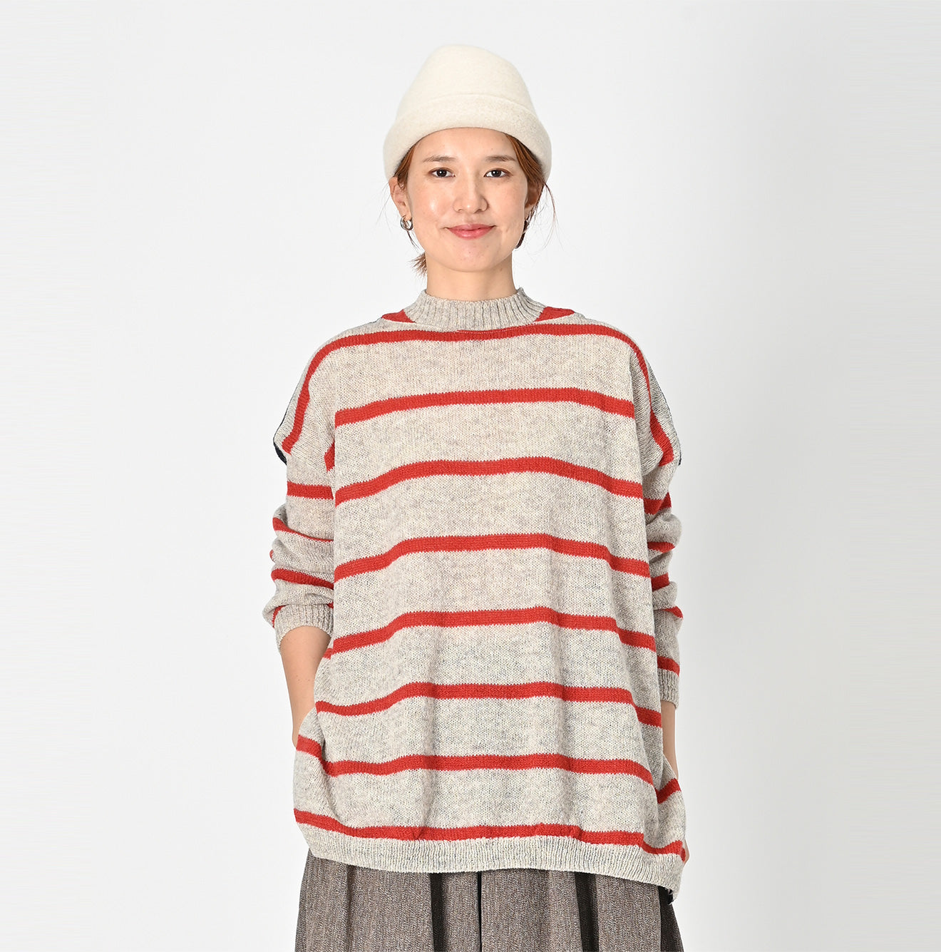 Shetland Super Gauze Big Slit Basque Sweater