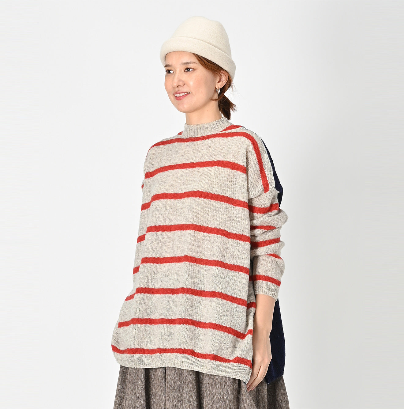 Shetland Super Gauze Big Slit Basque Sweater