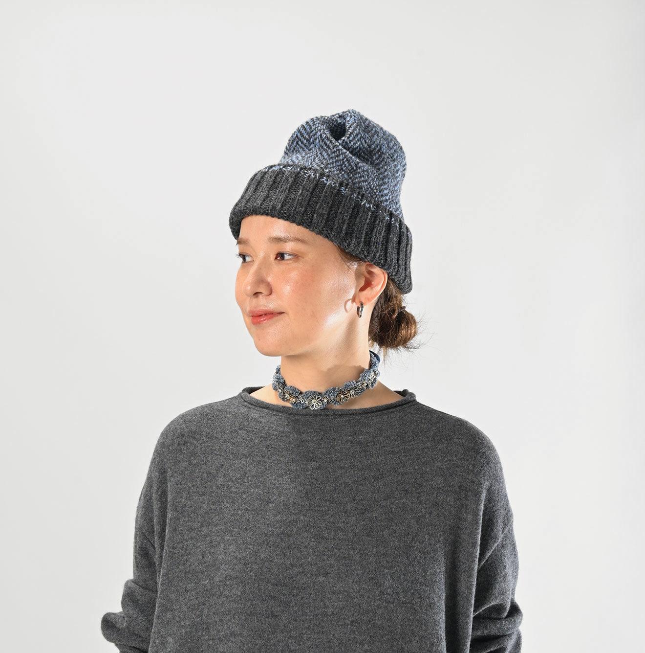 45R Shetland Herringbone Knit Cap