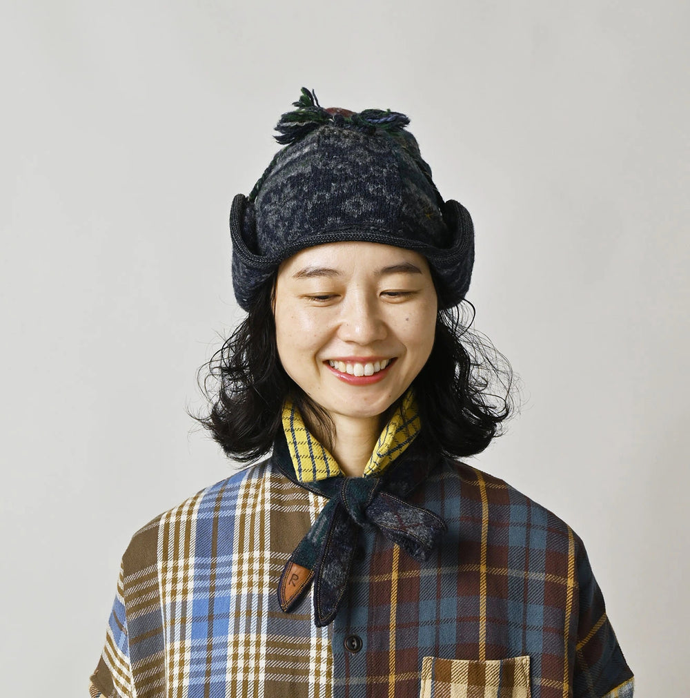 45R Felted Jacquard Patchwork Tie