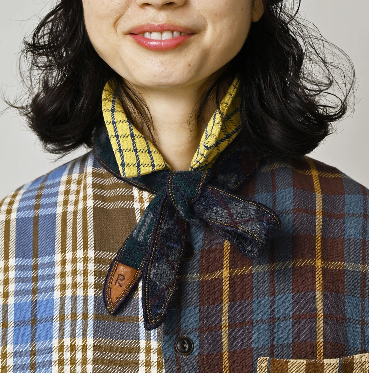 45R Felted Jacquard Patchwork Tie