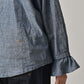 45R Ai Indigo Dungaree Khadi Frilled Collar Blouse