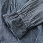 45R Ai Indigo Dungaree Khadi Frilled Collar Blouse