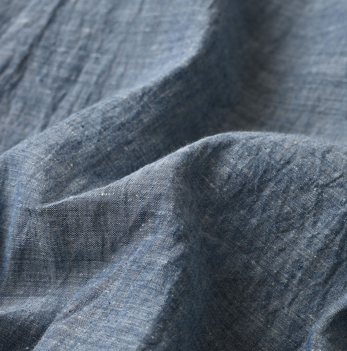 45R Ai Indigo Dungaree Khadi Frilled Collar Blouse