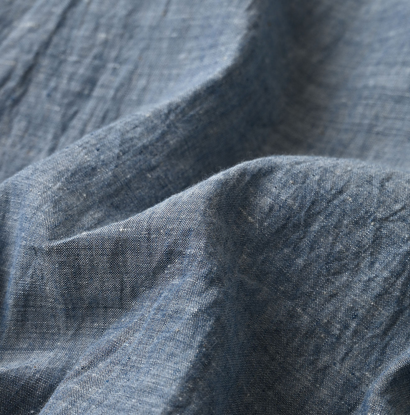 45R Ai Indigo Dungaree Khadi Frilled Collar Blouse