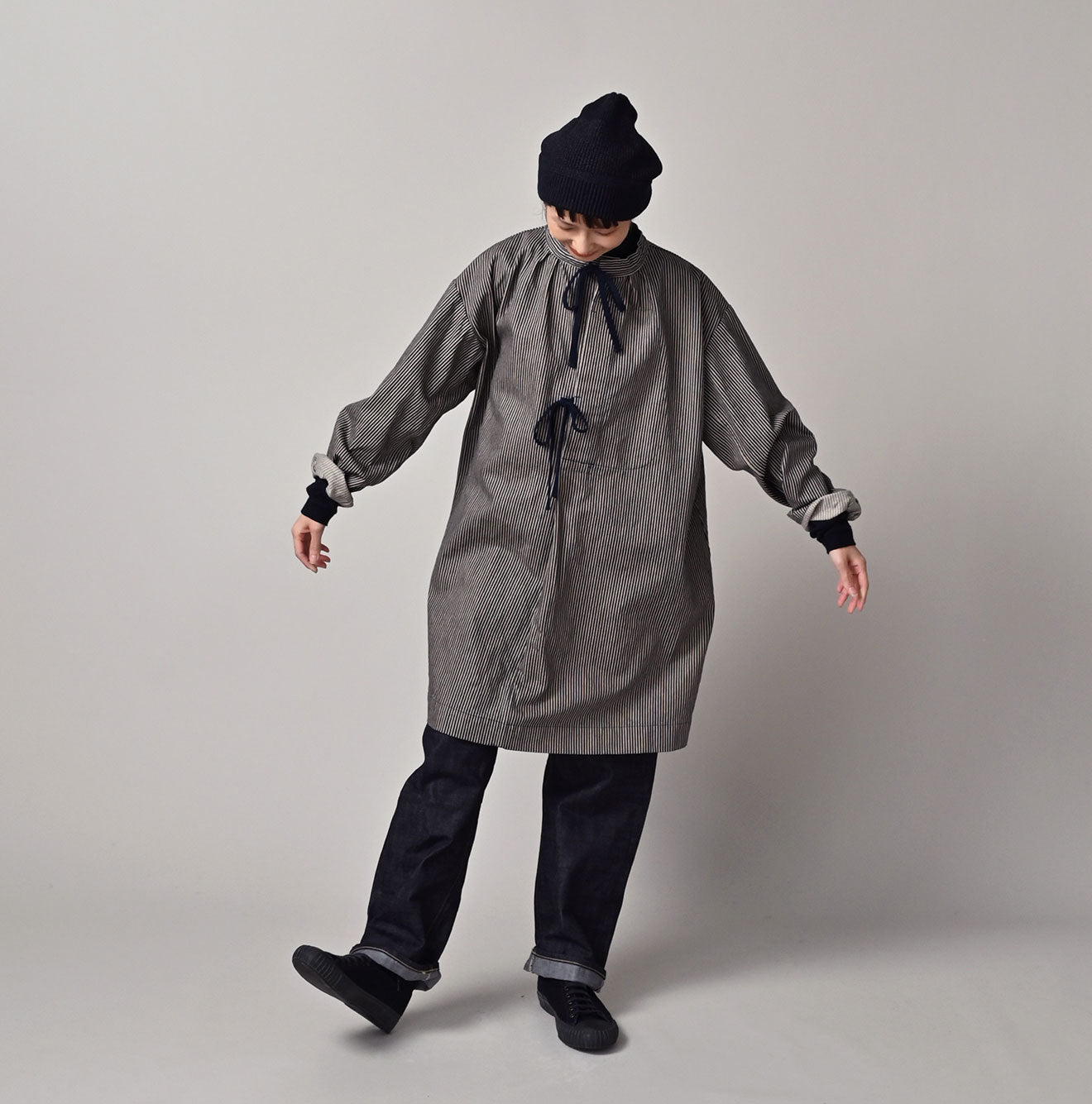 ONEONE Indigo Hickory Military Smocking Shirt