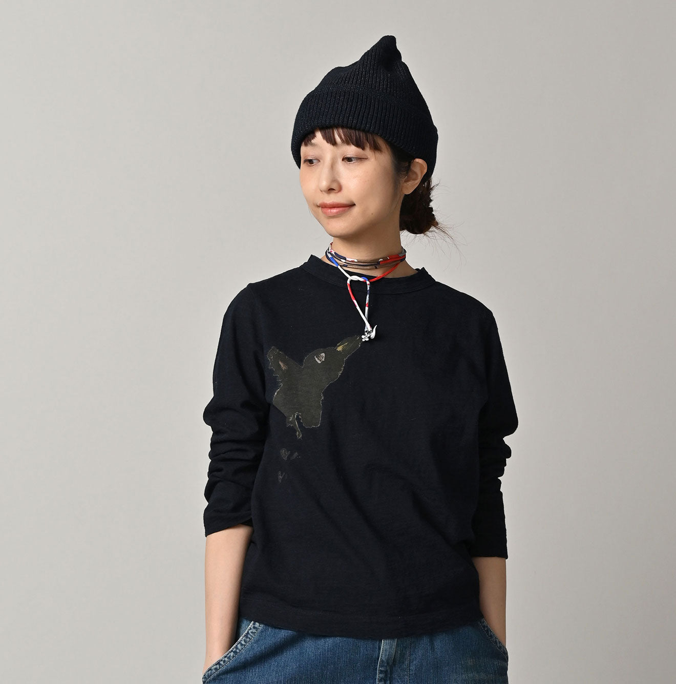 Futatabi Indigo PEPE Betouch Square T-shirt