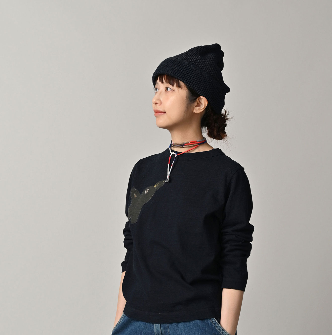 Futatabi Indigo PEPE Betouch Square T-shirt