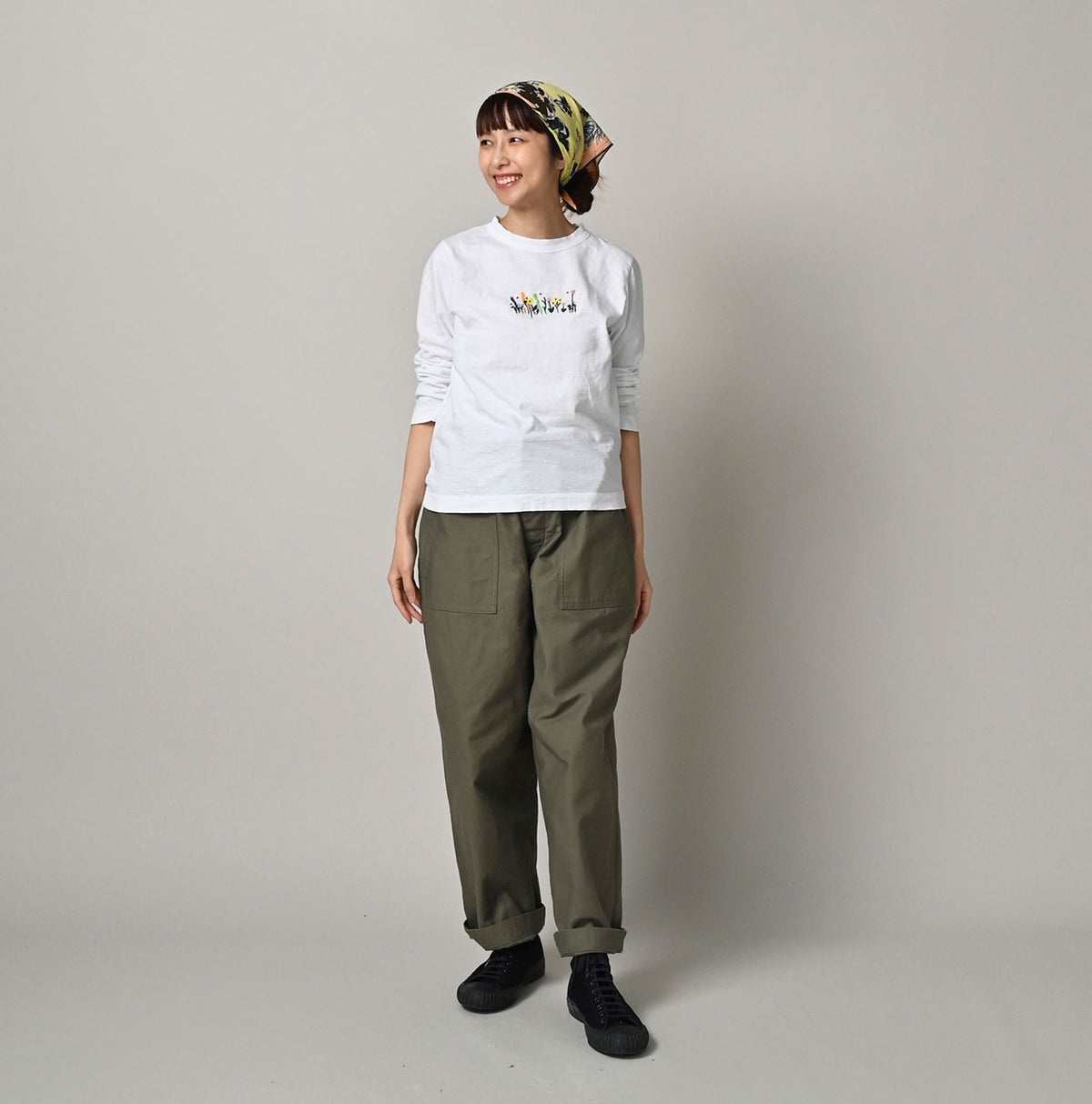 Futatabi Hacci Embroidery Square T-shirt