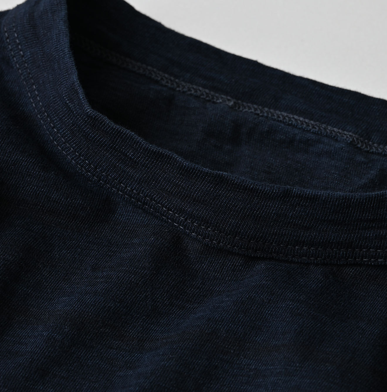 Futatabi Indigo Hacci Embroidery Square T-shirt
