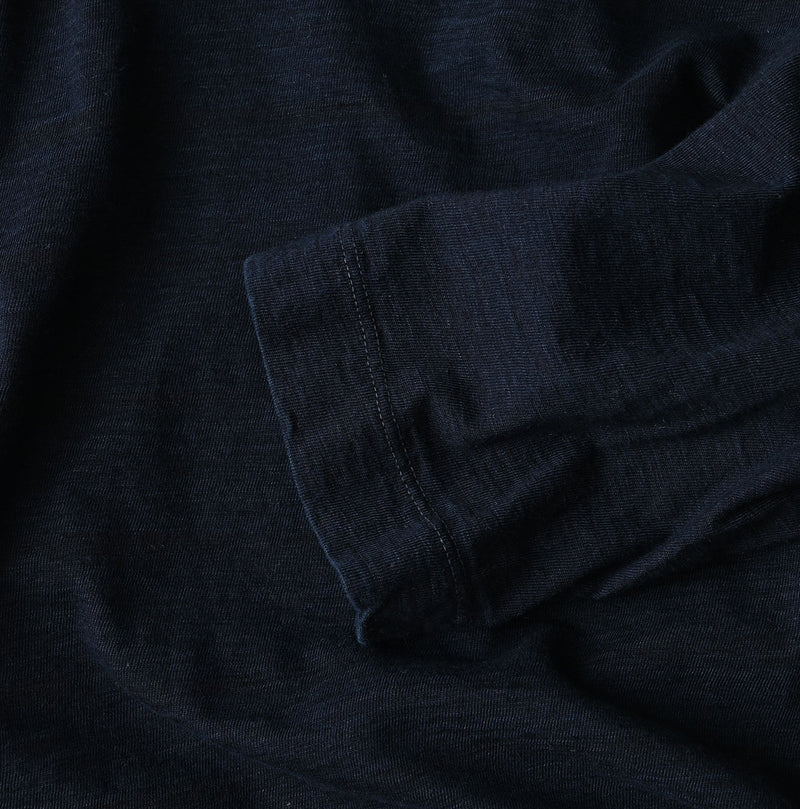 Futatabi Indigo Hacci Embroidery Square T-shirt