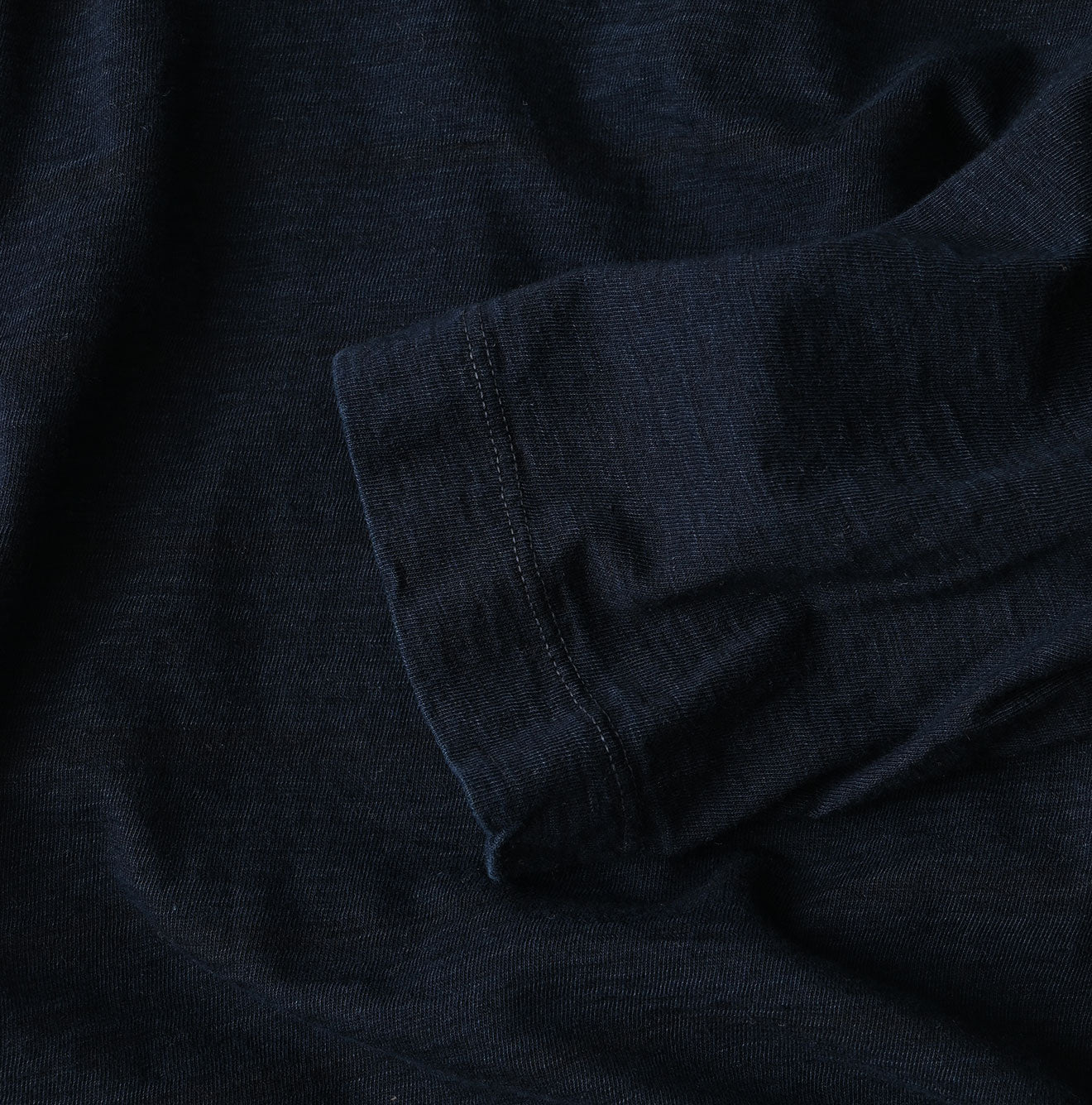 Futatabi Indigo Hacci Embroidery Square T-shirt