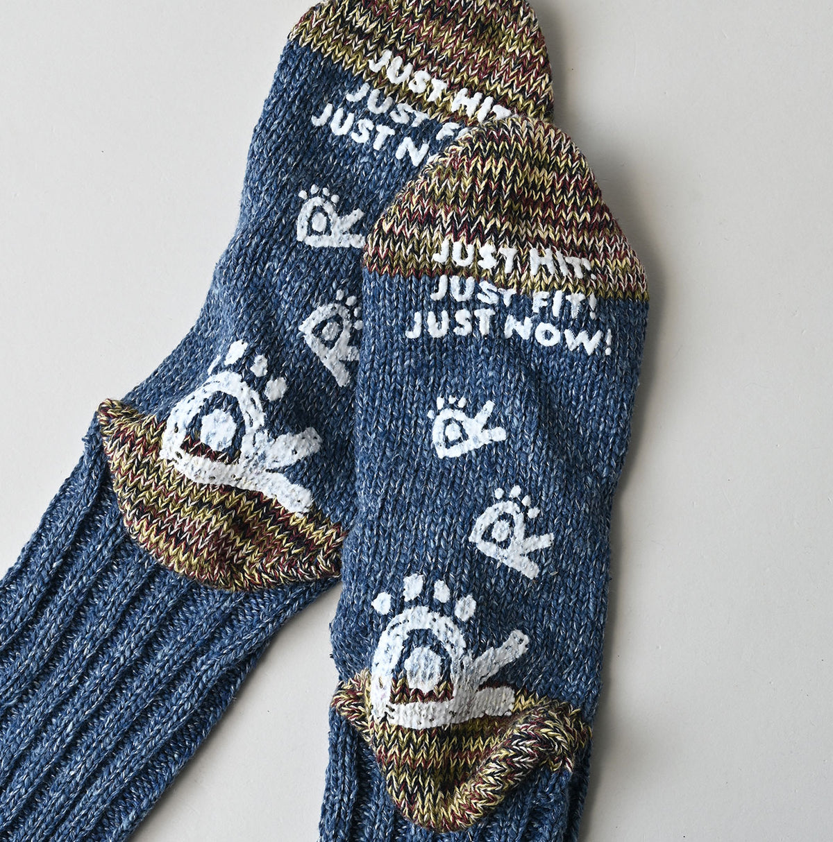 45R ONEONE Treasure Low-Gauge Blue Socks (Top-dyed)