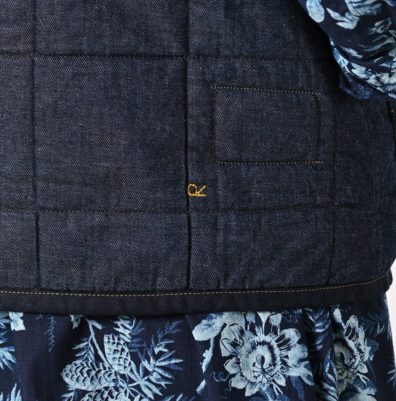 45R Indigo 45 Petit Denim 908 Quilt Vest