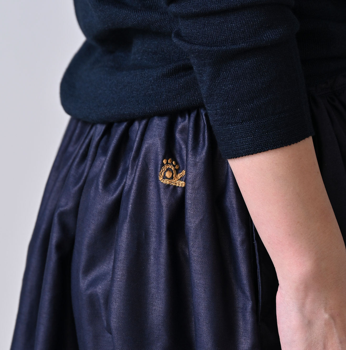 45R ONEONE Treasure Indigo Easy Gathered Skirt