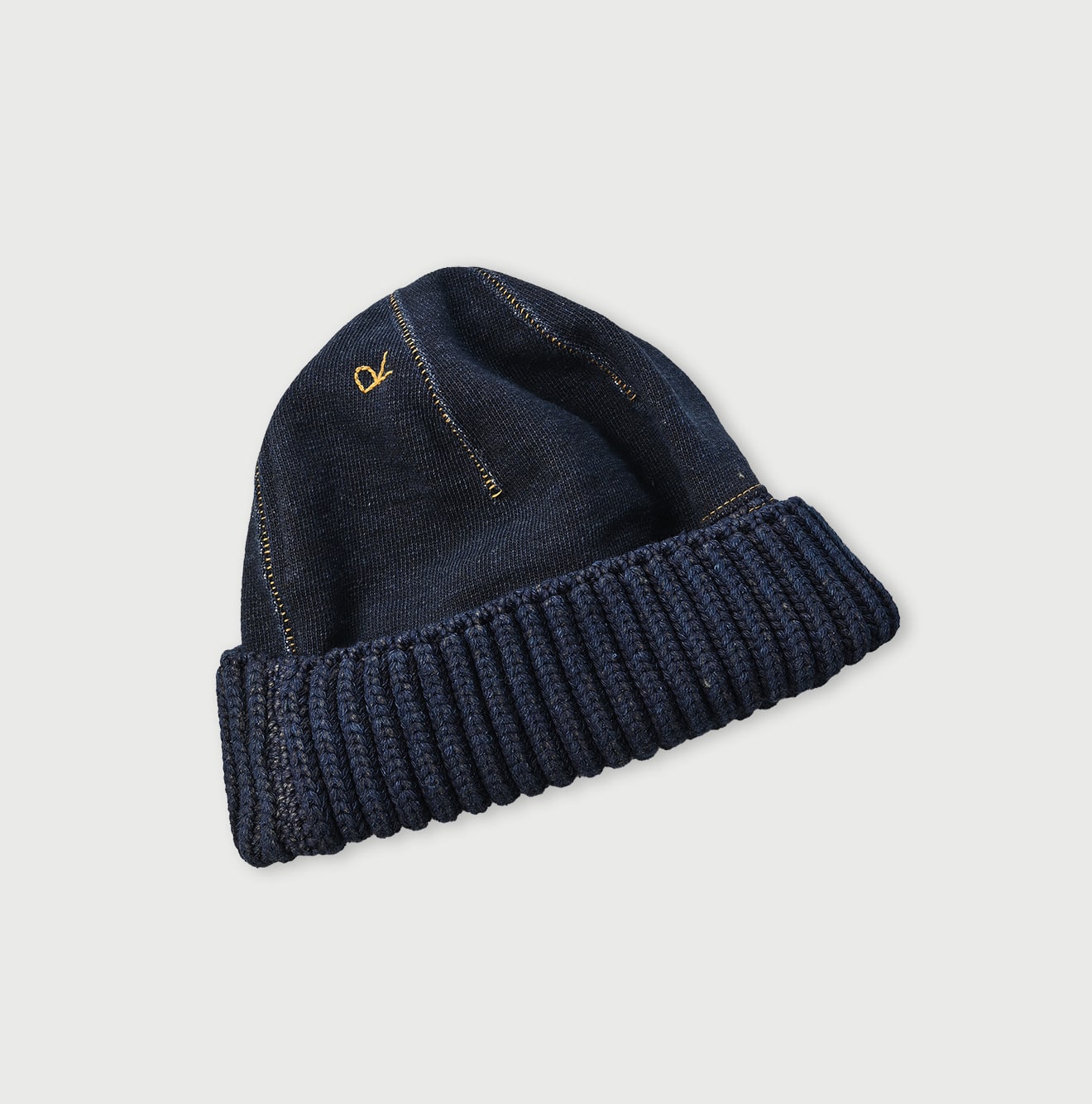 45R Indigo Cotton Fleece Knit Cap