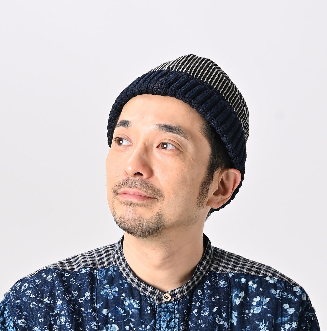 45R Indigo Cotton Fleece Knit Cap