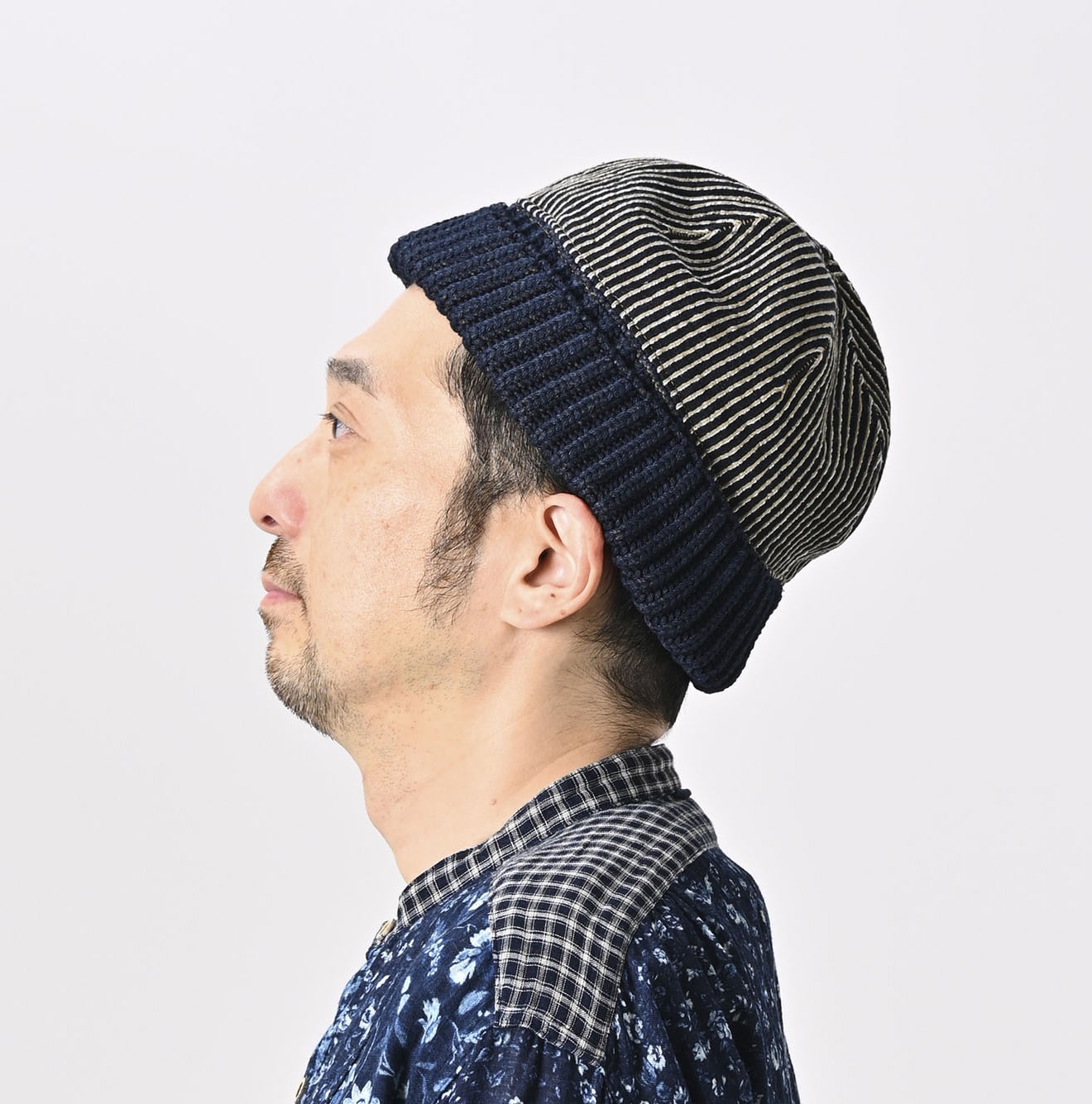 45R Indigo Cotton Fleece Knit Cap