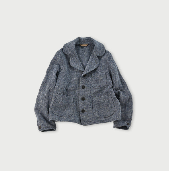 Indigo Cotton Linen Tweed Annie Jacket – 45R Global