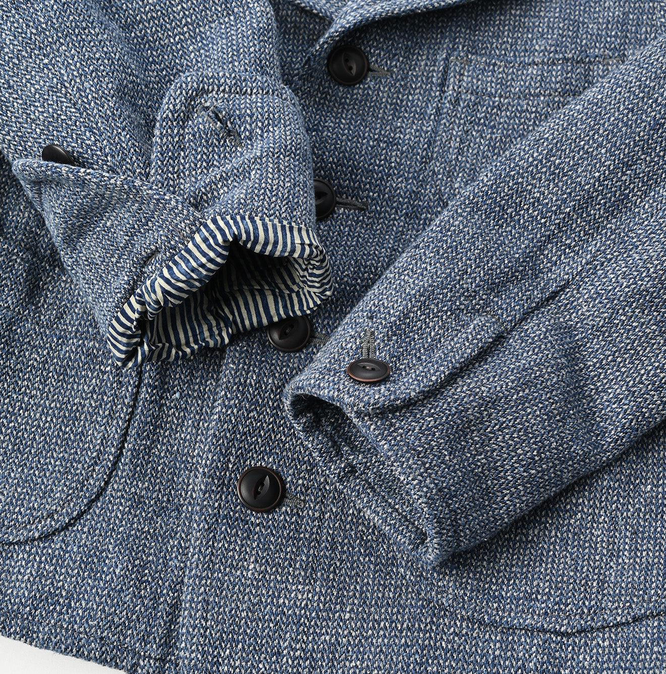 Indigo Cotton Linen Tweed Annie Jacket