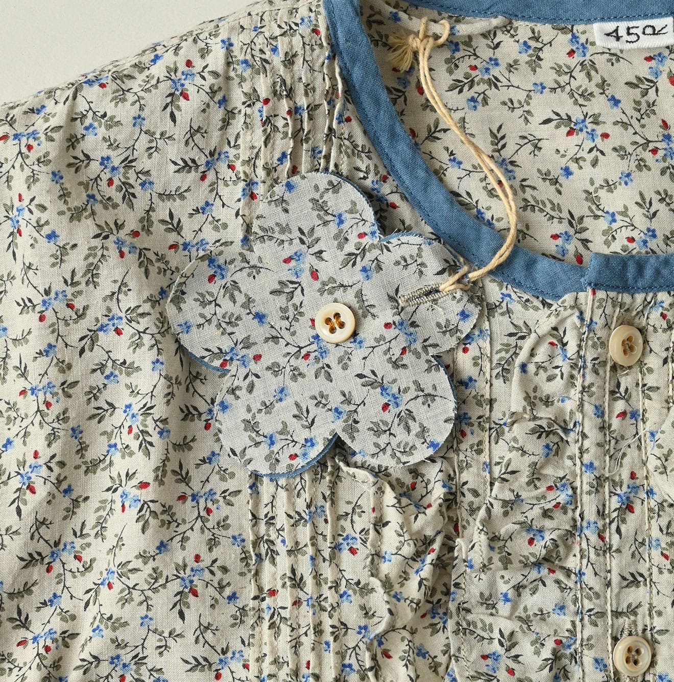 45R Ivy Flower Frilled Blouse