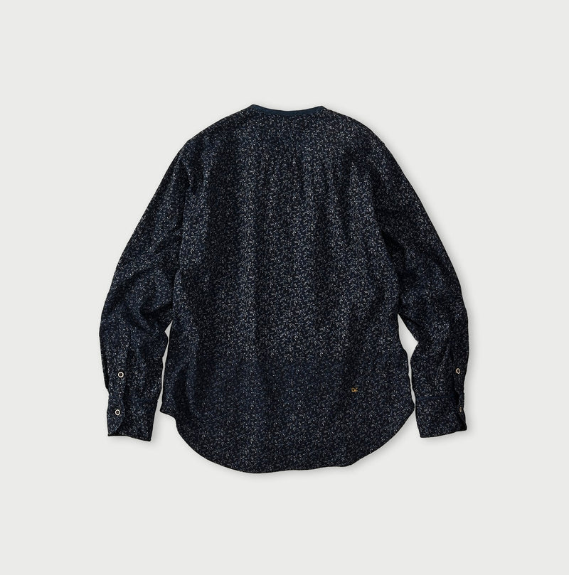 45R Indigo Ivy Flower Frilled Blouse