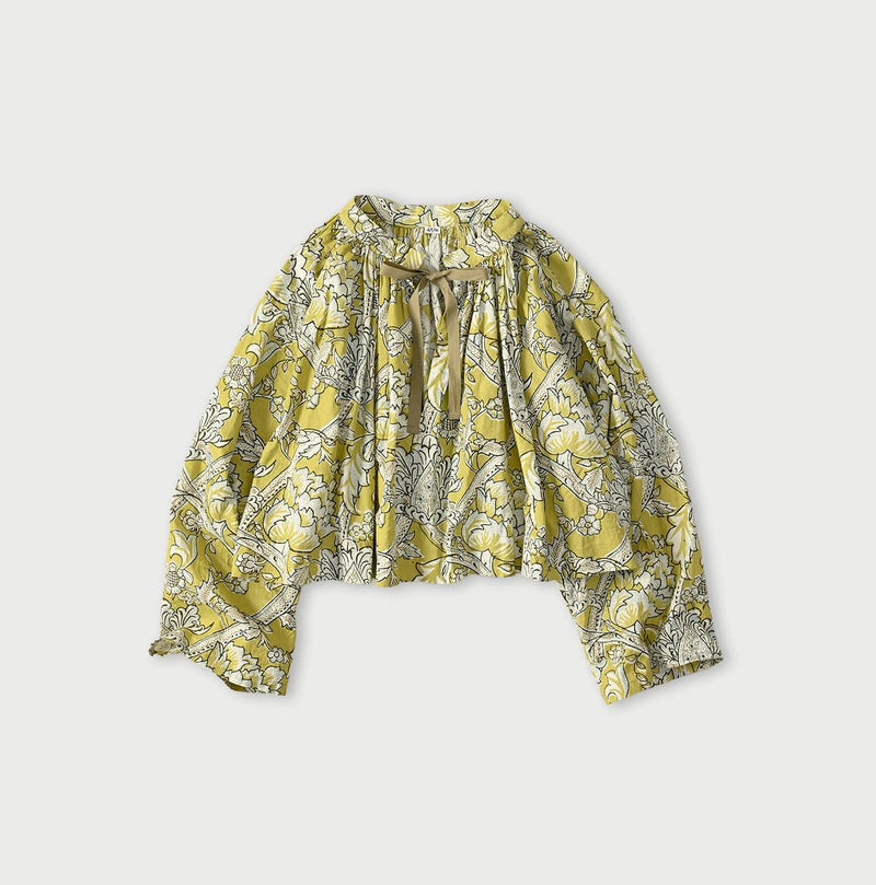 45R Khadi Flower Sarasa Chouchou Smocking Blouse