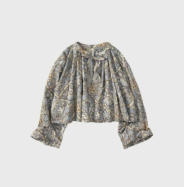 45R Khadi Flower Sarasa Chouchou Smocking Blouse