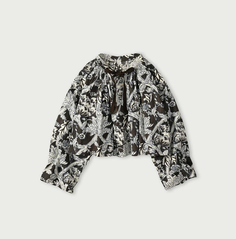 45R Khadi Flower Sarasa Chouchou Smocking Blouse