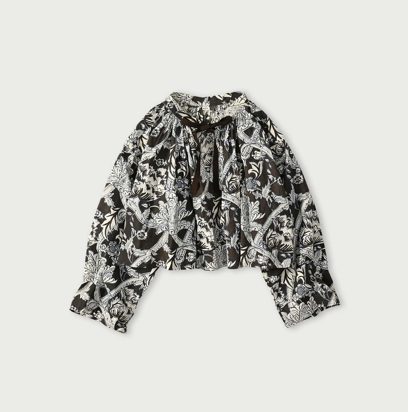 45R Khadi Flower Sarasa Chouchou Smocking Blouse