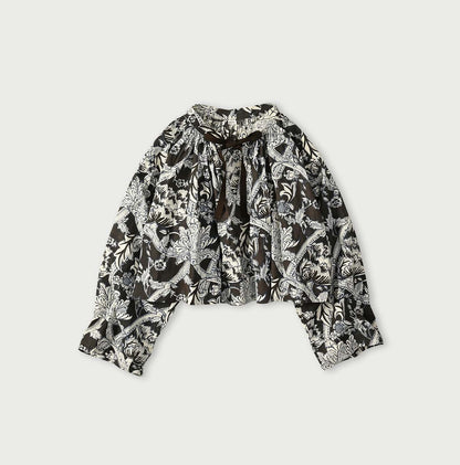 45R Khadi Flower Sarasa Chouchou Smocking Blouse