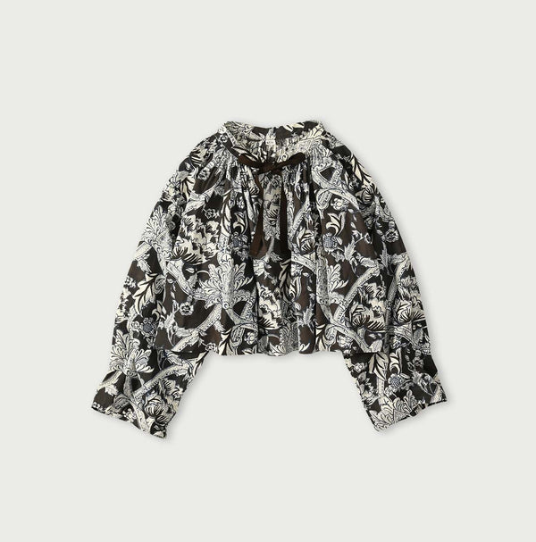 45R Khadi Flower Sarasa Chouchou Smocking Blouse