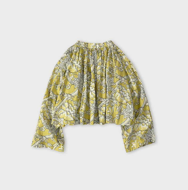 45R Khadi Flower Sarasa Chouchou Smocking Blouse