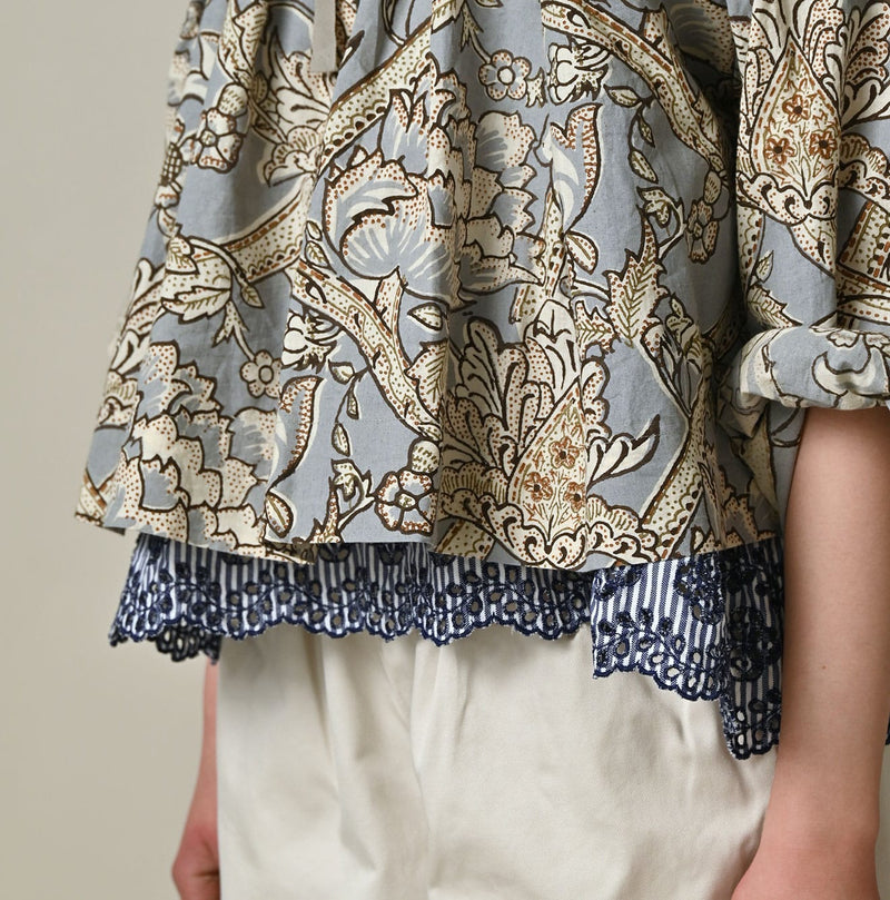 45R Khadi Flower Sarasa Chouchou Smocking Blouse - Image 11