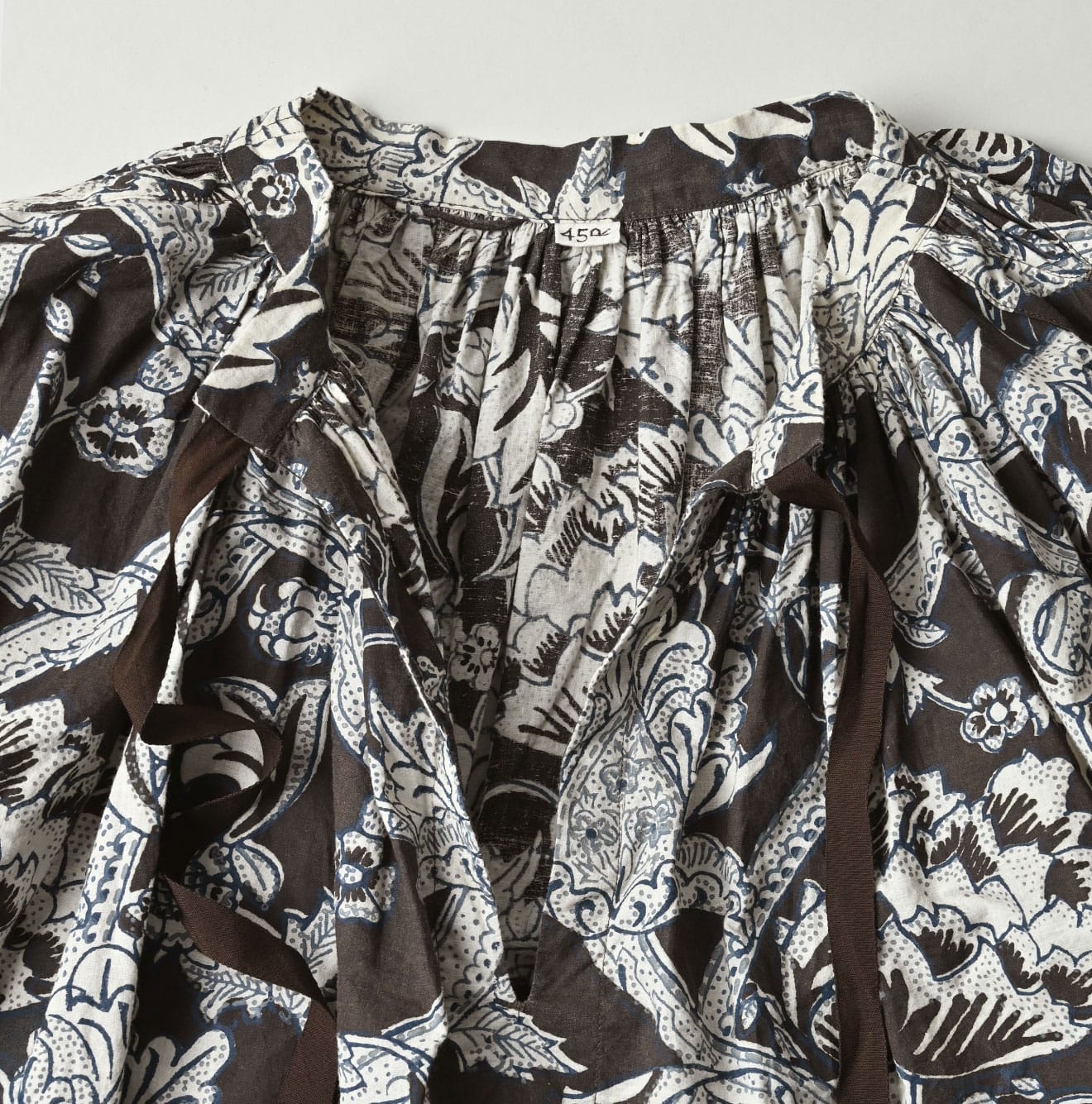 45R Khadi Flower Sarasa Chouchou Smocking Blouse