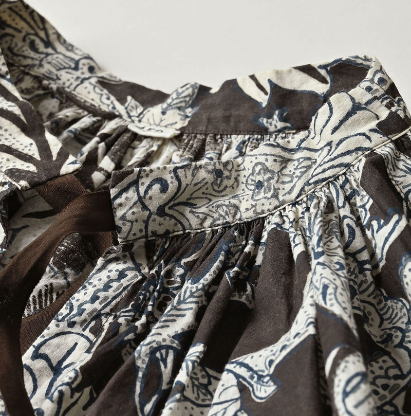 45R Khadi Flower Sarasa Chouchou Smocking Blouse - Image 16